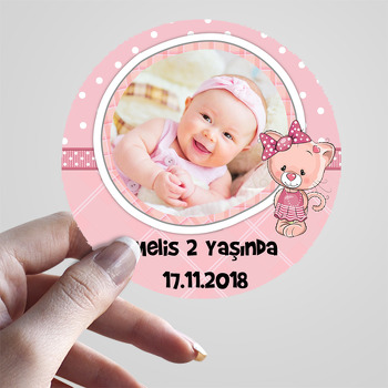 Pembe Ayı Temalı Resimli Sticker