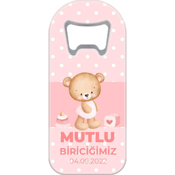 Pembe Ayıcık ile Puantiye Fon Temalı Uzun Magnet Açacak