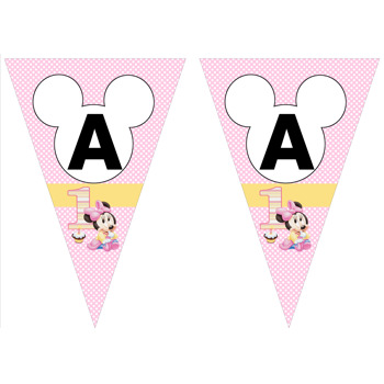 Pembe Baby Mickey Temalı Parti Banner