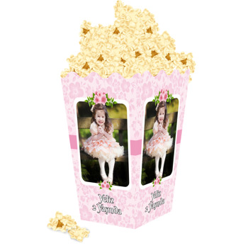 Pembe Bahar Çiçekleri Temalı Popcorn Kutusu