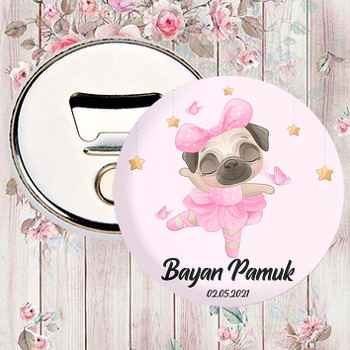 Pembe Balerin Köpek Temalı Magnet Açacak