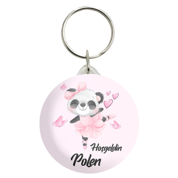 Pembe Balerin Panda Temalı Anahtarlık