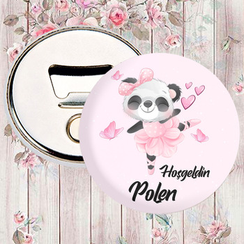 Pembe Balerin Panda Temalı Magnet Açacak