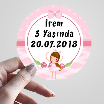 Pembe Balerin Temalı Sticker