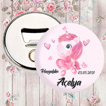 Pembe Balerin Unicorn Temalı Magnet Açacak