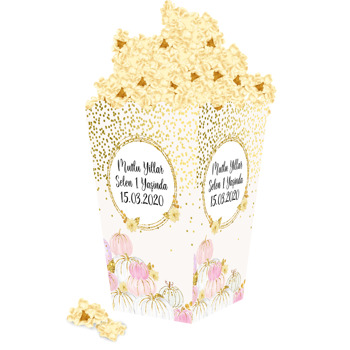 Pembe Balkabağı Temalı Popcorn Kutusu