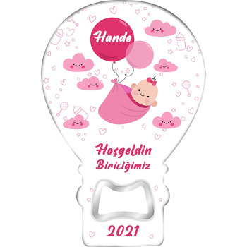 Pembe Balonlu Bebek Temalı Balon Magnet Açacak