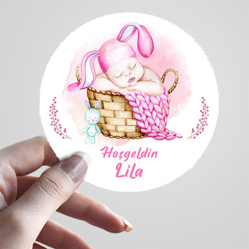 Pembe Battaniyesi ile Bebek Temalı Sticker