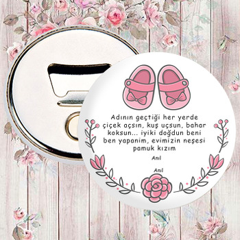 Pembe Bebek Ayakkabılı Temalı Magnet Açacak