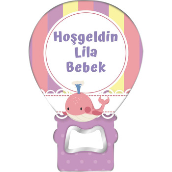 Pembe Bebek Balina Temalı Balon Magnet Açacak