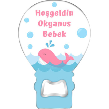 Pembe Bebek Balina Temalı Balon Magnet Açacak