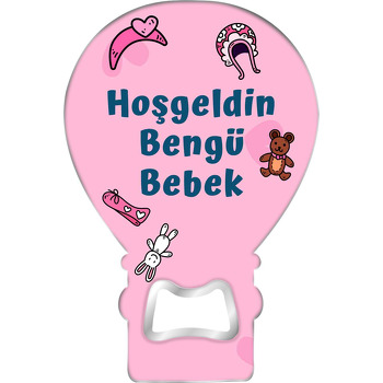 Pembe Bebek Başlığı ile Ayıcık Temalı Balon Magnet Açacak