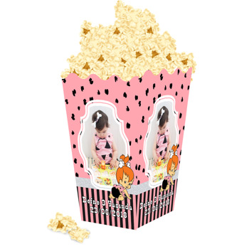 Pembe Çakıl Temalı Popcorn Kutusu