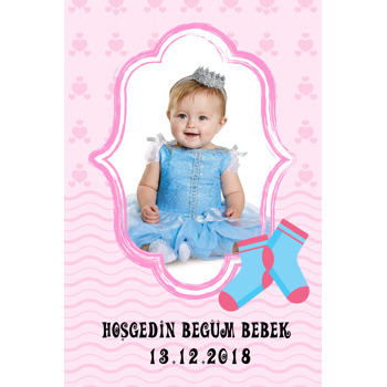 Pembe Çerçeve Baby Ayakkabı Temalı Magnet