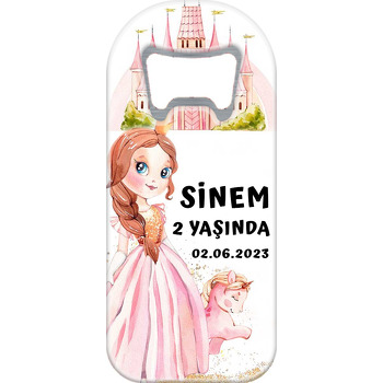 Pembe Çerçeve ile Prenses ve Kale Temalı Uzun Magnet Açacak