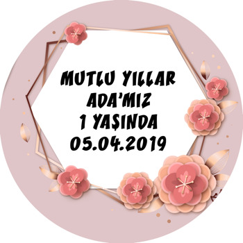 Pembe Çiçekler Temalı Sticker