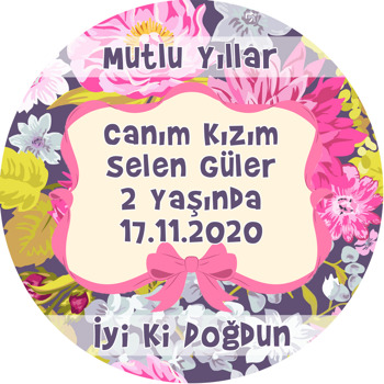 Pembe Çiçekler Temalı Sticker