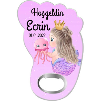 Pembe Deniz Anası ile Denizkızı Temalı Ayak İzi Magnet Açacak