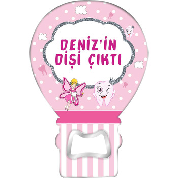 Pembe Diş Buğdayı Temalı Balon Magnet Açacak