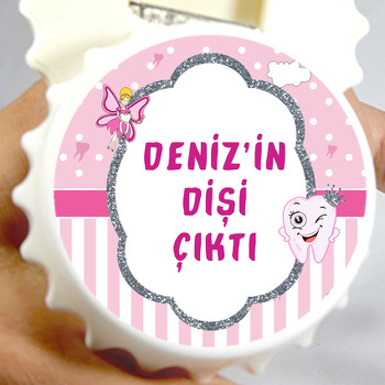 Pembe Diş Buğdayı Temalı Kapak Şekilli Magnet Açacak