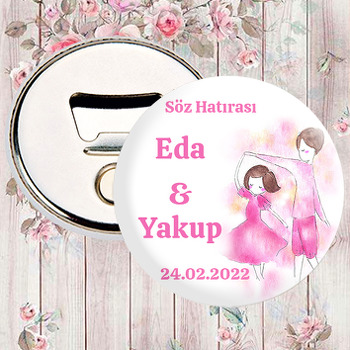 Pembe Elbiseli Dans Eden Çift Temalı Magnet Açacak