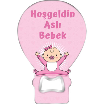 Pembe Emzikli Bebek Temalı Balon Magnet Açacak