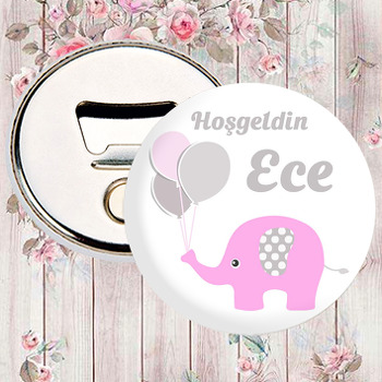 Pembe Fil ile Balonlar Temalı Magnet Açacak