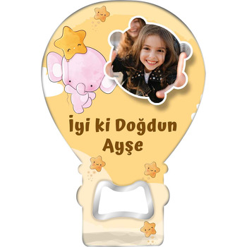 Pembe Fil ile Sarı Fon Temalı Balon Magnet Açacak