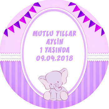 Pembe Fil Temalı Sticker