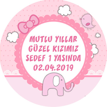 Pembe Fiyonk Temalı Sticker