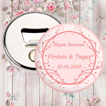 Pembe Floral Desen Temalı Magnet Açacak