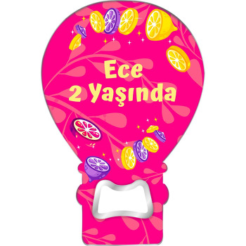 Pembe Fonda Limon Dilimleri Temalı Balon Magnet Açacak