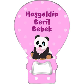 Pembe Fonda Panda Temalı Balon Magnet Açacak