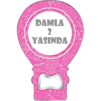 Pembe Fonda Paskalya Deseni Temalı Balon Magnet Açacak