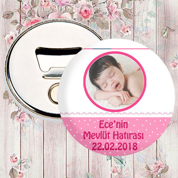 Pembe Fonlu 2 Temalı Bebek Magnet Açacak