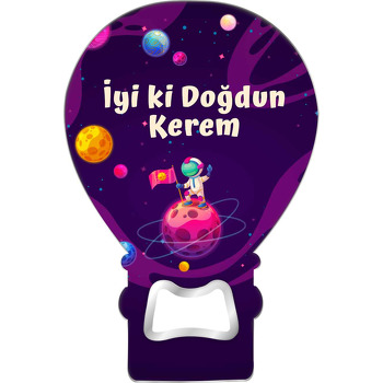 Pembe Gezegen ile Astronot Temalı Balon Magnet Açacak