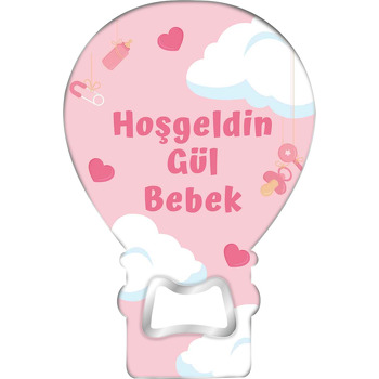 Pembe Gökyüzü ile Bulutlar Temalı Balon Magnet Açacak