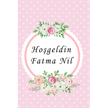 Pembe Gül Temalı Doğum Günü Afiş