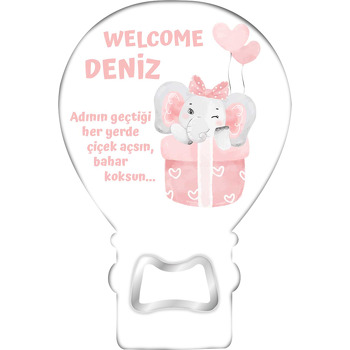 Pembe Hediye Paketinde Fil Temalı Balon Magnet Açacak