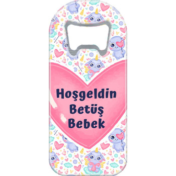 Pembe Kalp Sevimli Melek Desen Temalı Uzun Magnet Açacak