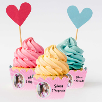 Pembe Kanatlı Unicorn Temalı Cupcake Sargısı