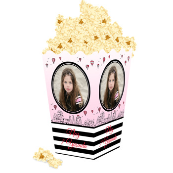 Pembe Kapadokya Temalı Popcorn Kutusu