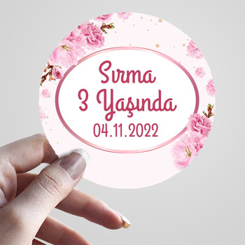 Pembe Karanfil Temalı Sticker