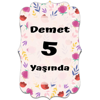 Pembe Kırmızı Çiçekler Krem Fon Temalı Özel Kesim Magnet