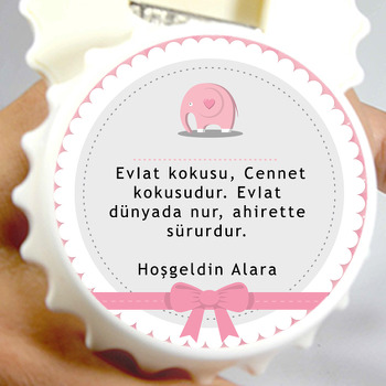 Pembe Kurdelalı Kapak Şekilli Magnet Açacak