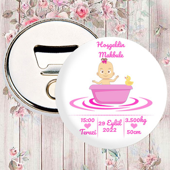 Pembe Küvezde Bebek Temalı Magnet Açacak