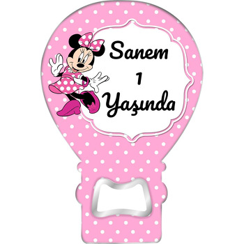 Pembe Minnie Mouse Temalı Balon Magnet Açacak