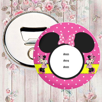 Pembe Minnie Mouse  Temalı Magnet Açacak