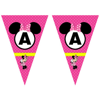 Pembe Minnie Mouse Temalı Parti Banner