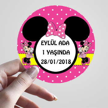 Pembe Minnie MouseTemalı Sticker